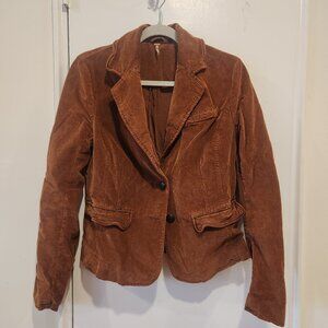 Free People Vintage-Style Brown Corduroy Blazer